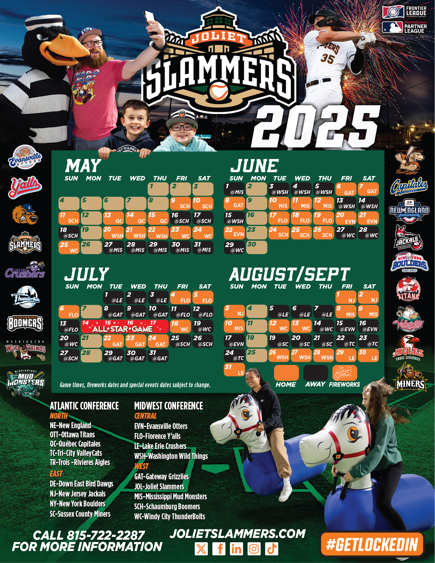 Frontier league, Joliet Slammers Announce 2025 Season Schedule Joliet